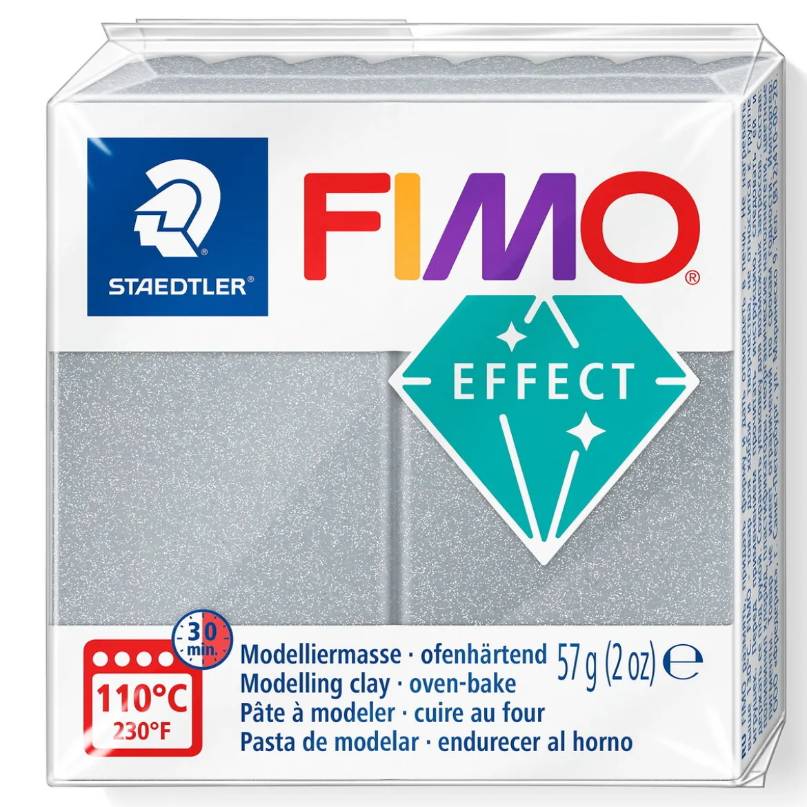 Fimo effect metallic modelleire 57 g – silver 81