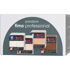 Fimo Professional 4×85 gram Fimo-leire – porselen, beige, sand og brun