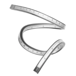 Fleksibel og formbar kurvelinjal, lengde 50 cm, angitt i cm / mm & inches / parts