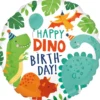 Folieballong Ø45 cm – dinosaurene ønsker Happy dino birthday!