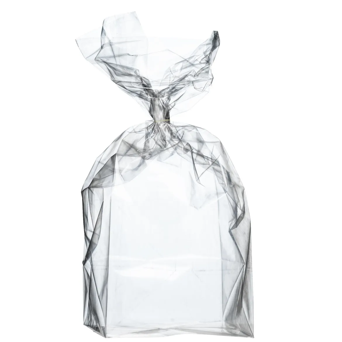 Foliert gavepose stor, transparent 10 stk. Mål: 10×10×30 cm