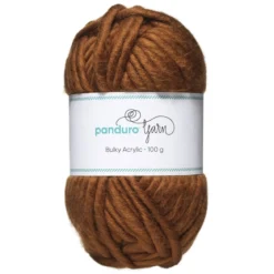 Garn Bulky Acrylic 100 g brun – et tykt garn som gir resultater raskt