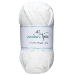 Garn Chunky Acrylic 50 g hvit