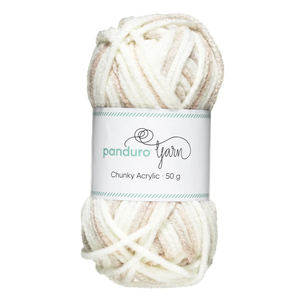 Garn Chunky Acrylic 50 g white to beige multi
