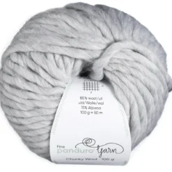 Garn Chunky Wool 100g lys grå