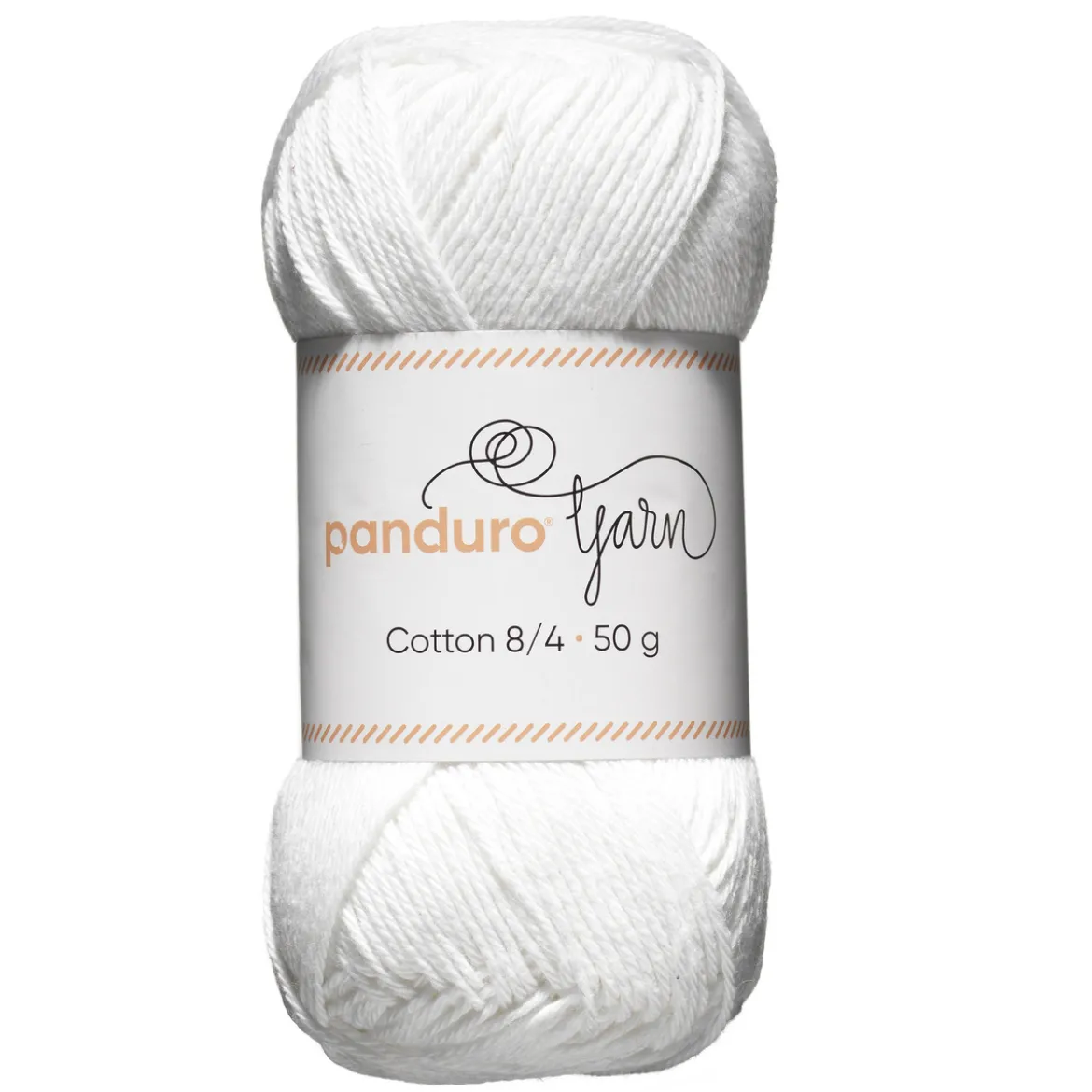 Garn Cotton 8/4 50g Hvitt