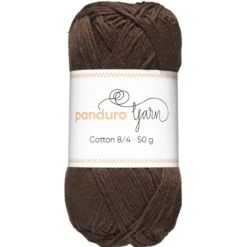 Garn Cotton 8/4 50g Mørkbrunt