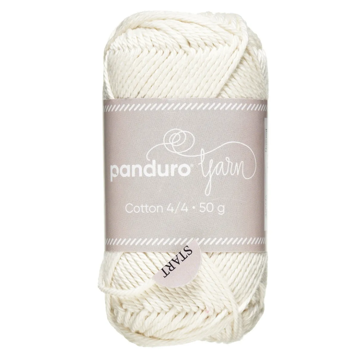 Garn Cotton 4/4 50 g naturhvit