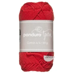 Garn Cotton 4/4 50 g rød