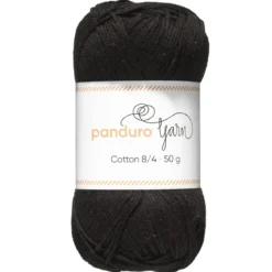 Garn Cotton 8/4 50g Sort