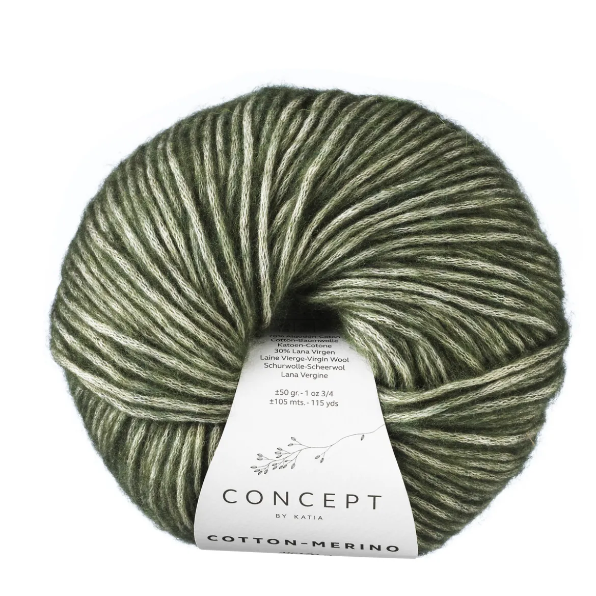 Garn Cotton Merino 50 g mørkegrønn 122
