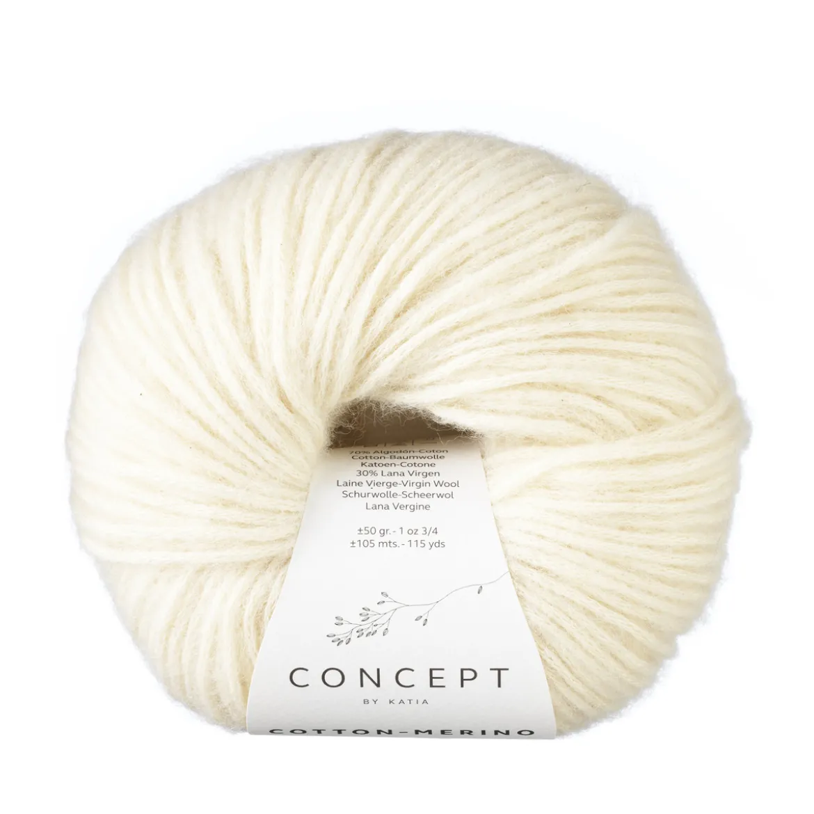 Garn Cotton Merino 50 g natur 100