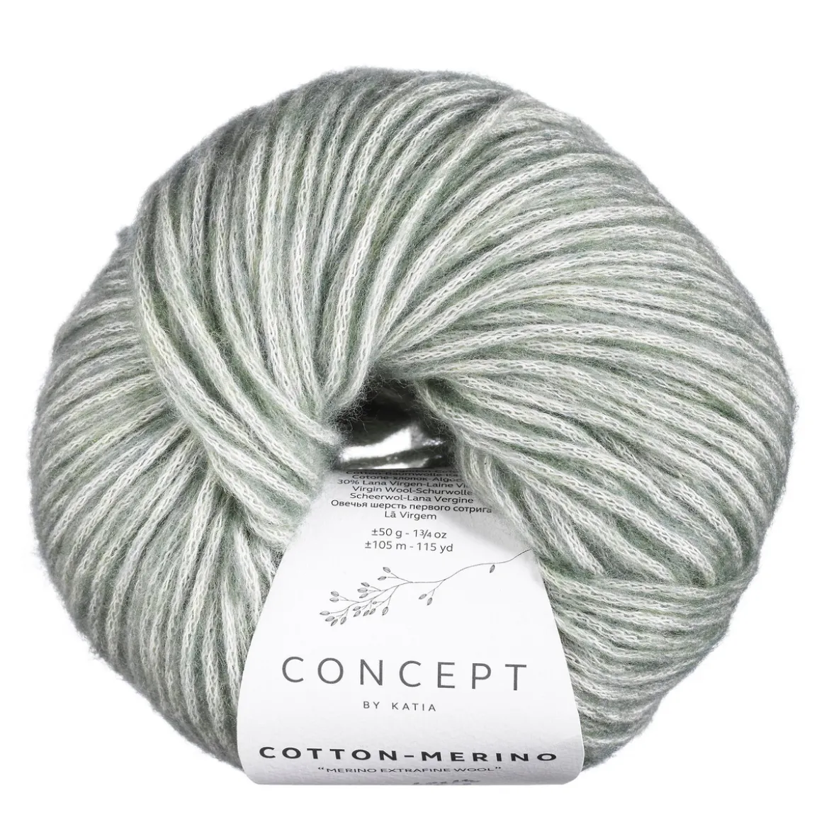 Garn Cotton Merino 50 g tåkegrønn 146