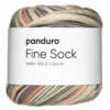 Garn Fine Sock 100 g grønne og beige nyanser