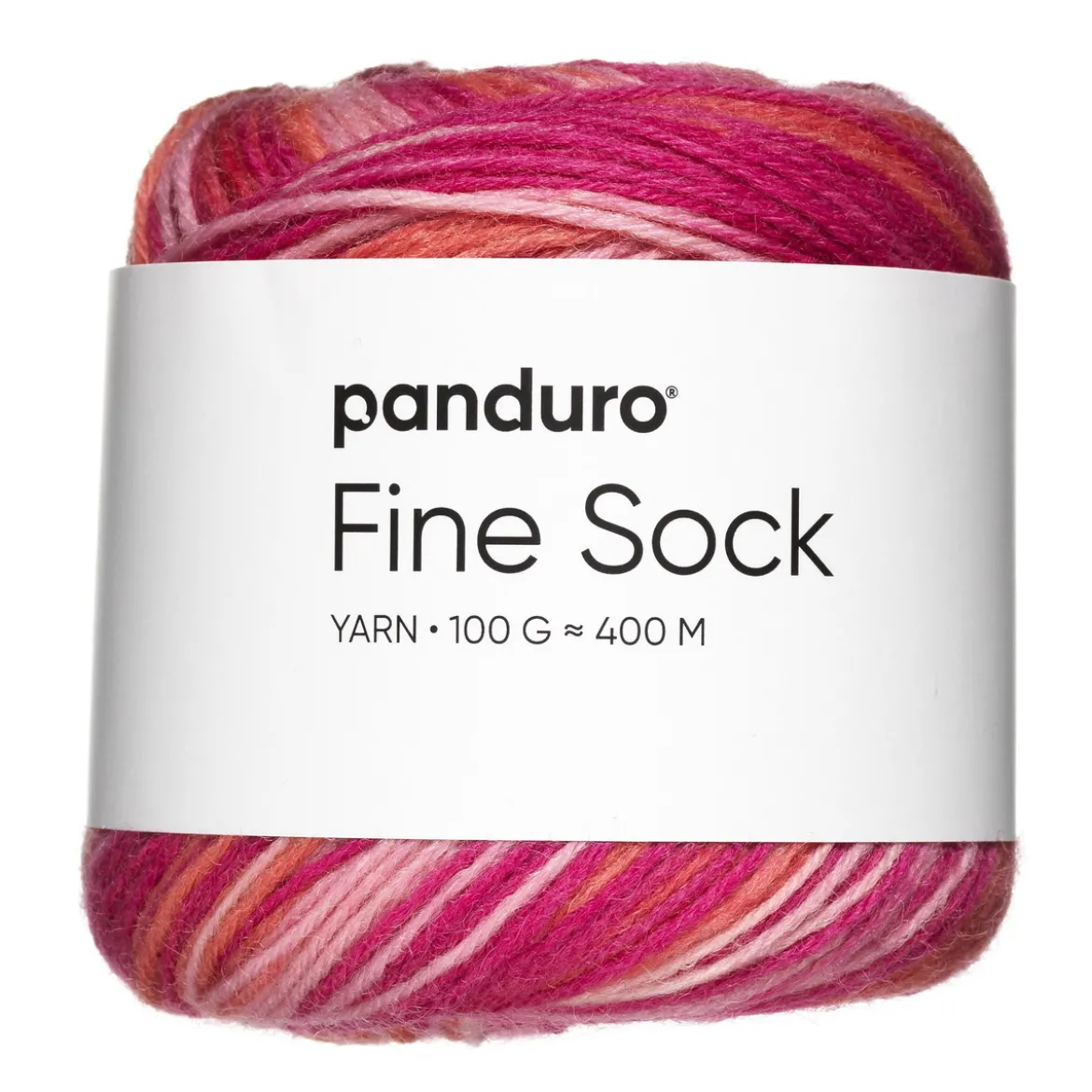 Garn Fine Sock 100 g rosa og røde nyanser