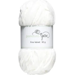 Garn Fine Velvet 50 g hvit – fløyelsmykt og himmelsk mykt garn
