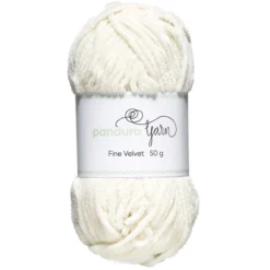 Garn Fine Velvet 50 g naturhvit – fløyelsmykt og himmelsk mykt garn