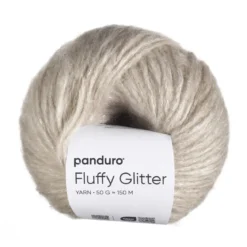 Garn Fluffy Glitter 50 g beige