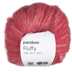 Garn Fluffy 50 g mørkerosa