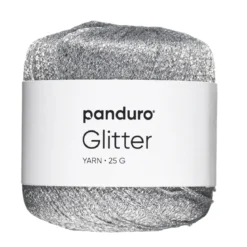 Garn glitter 25 g sølv