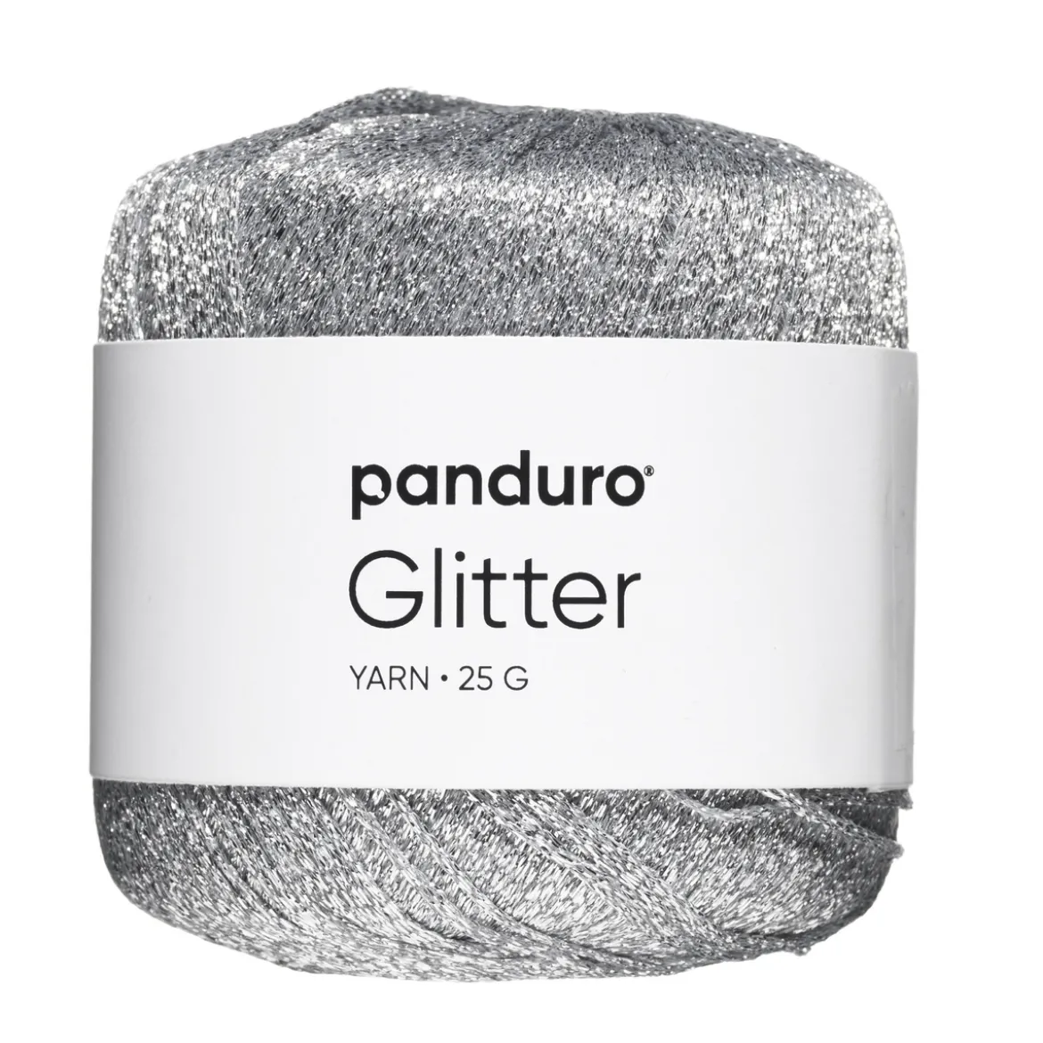 Garn glitter 25 g sølv