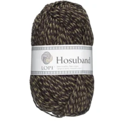 Garn Istex Hosuband 100 g svart/khaki – Black heather / khaki 0227