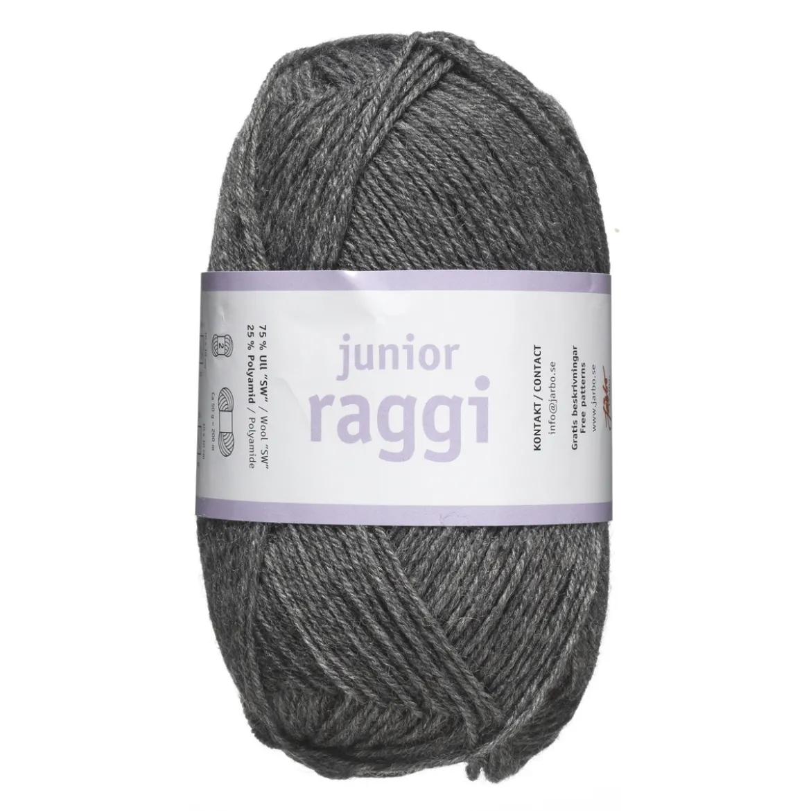 Garn Järbo Junior Raggi 50 g mørkegrå – 68404 Dark grey