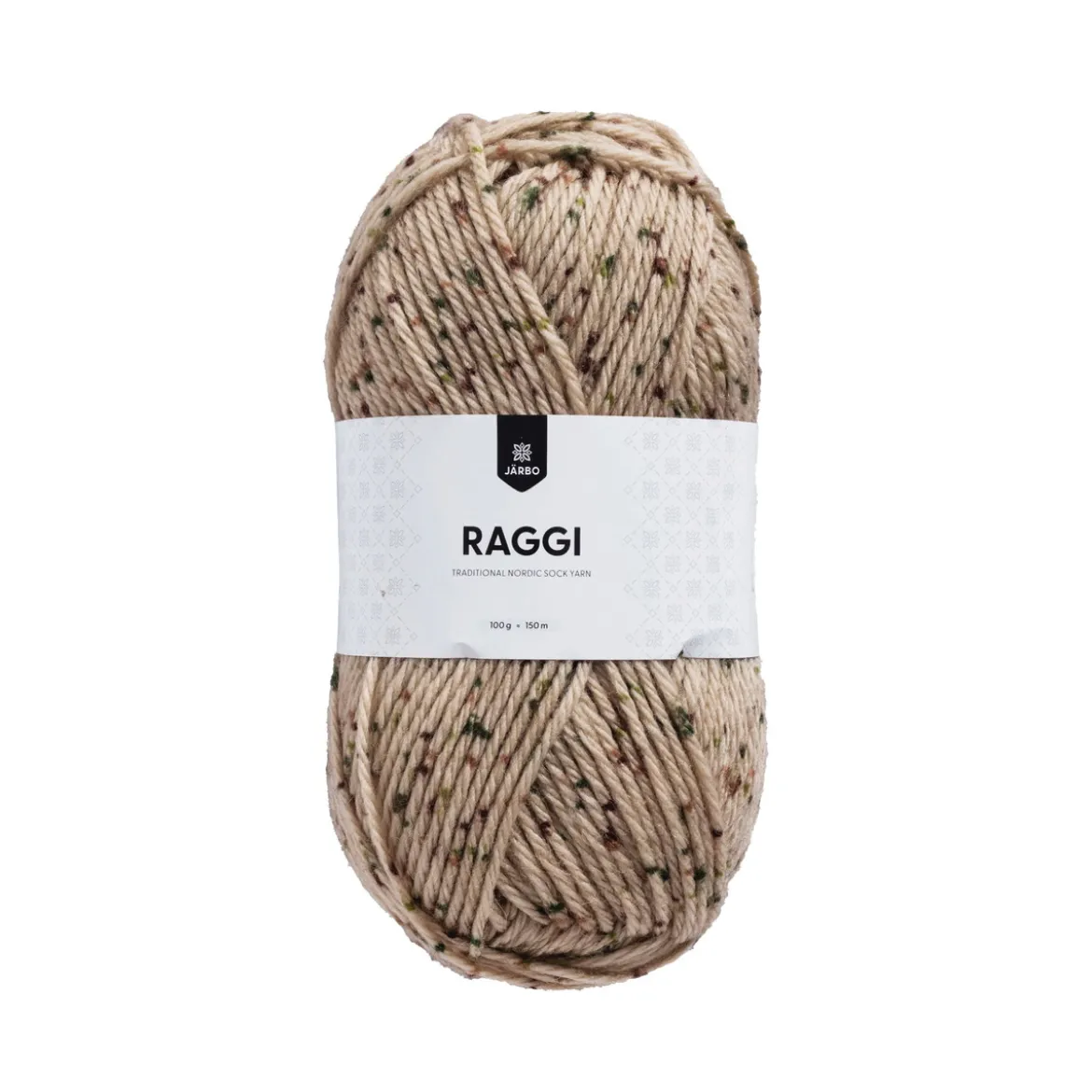 Garn Järbo Raggi 100 g beige prikk – Tweedy forest 15182