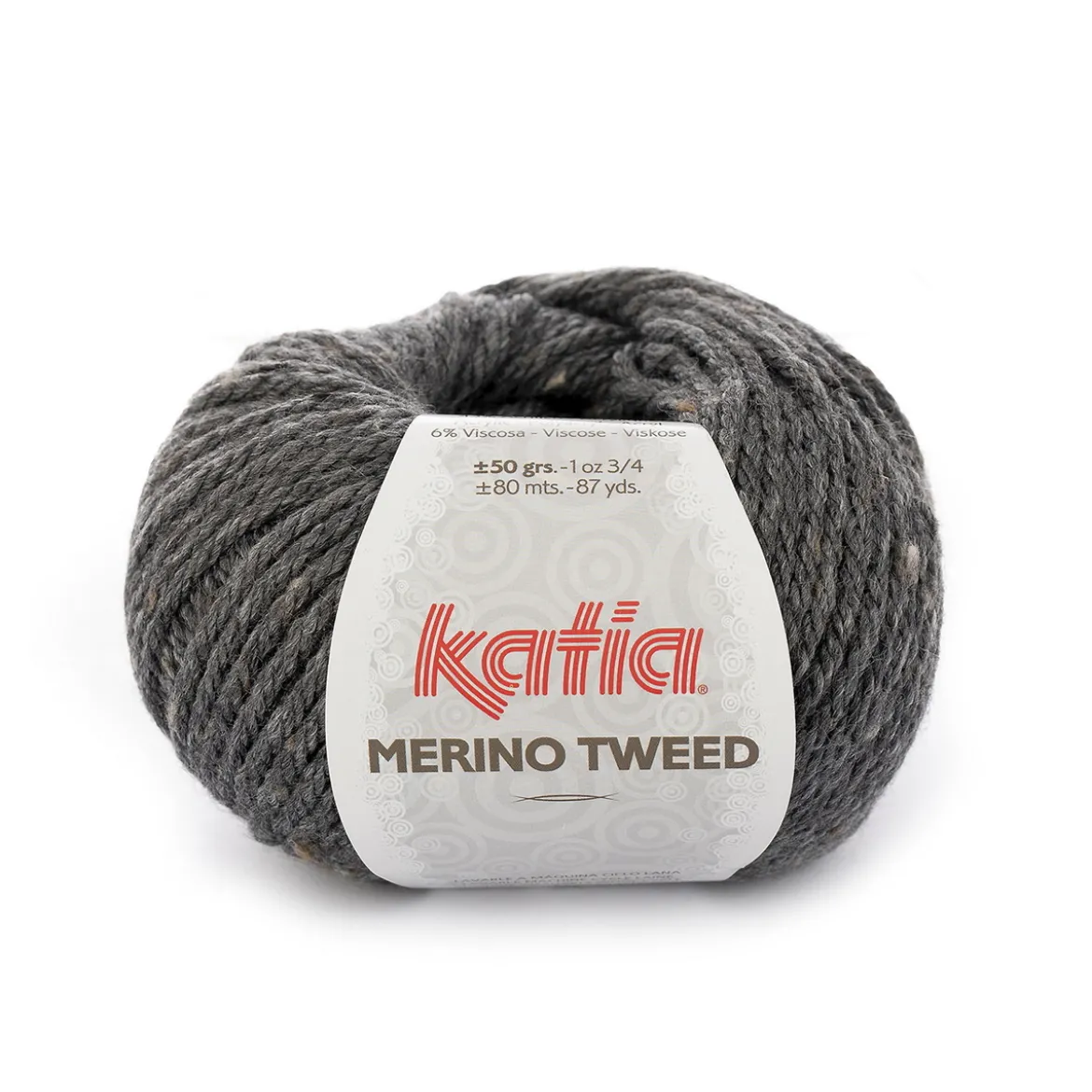 Garn Katia Merino Tweed 50 g mørkegrå – 308 Dark grey