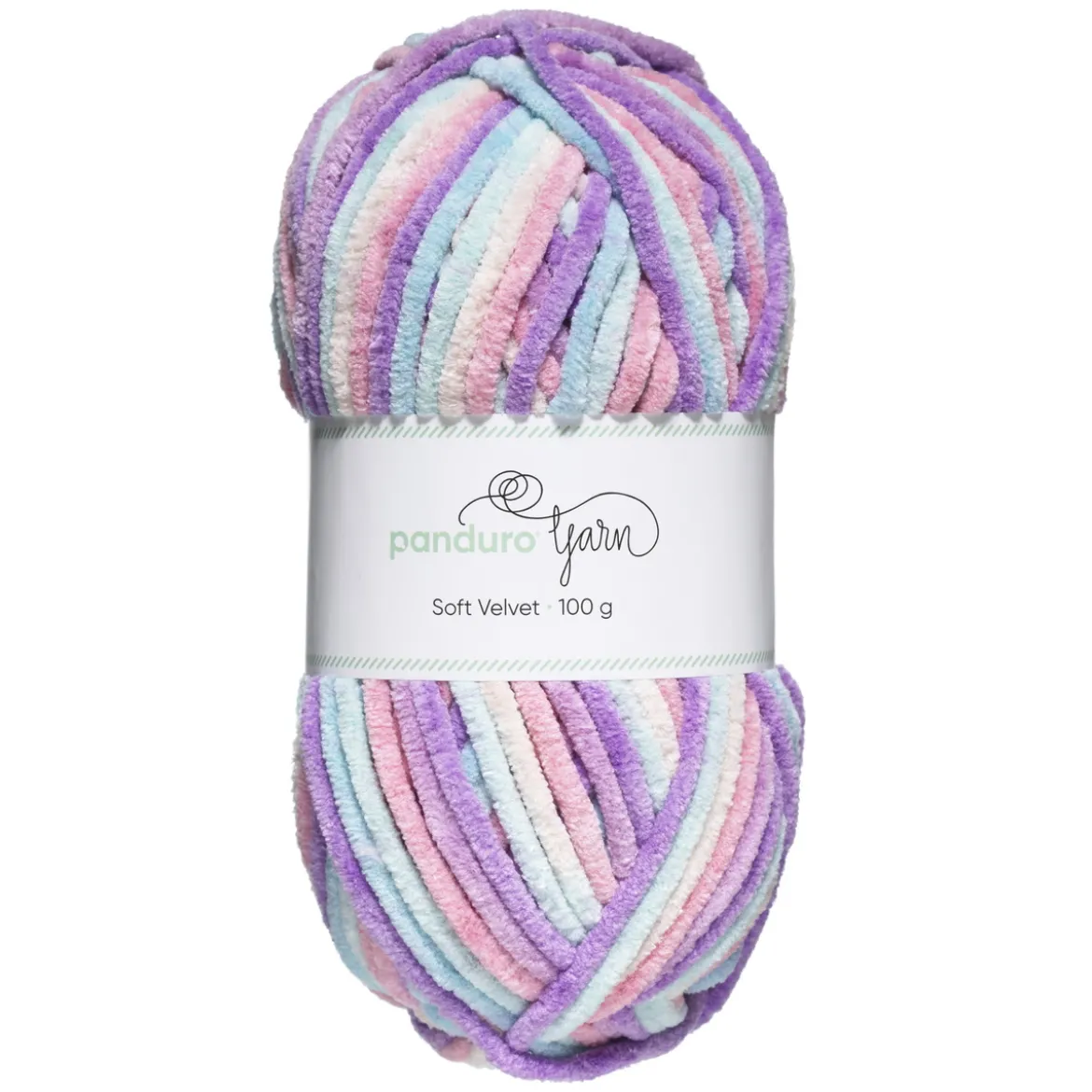 Garn Soft Velvet 100 g lys pastell – garn i myke regnbuesjatteringer
