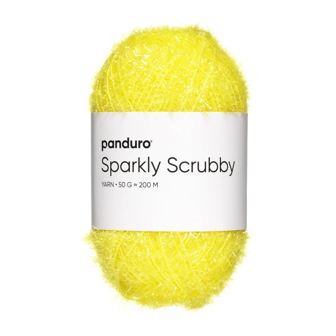 Garn Sparkly Scrubby 50 g gul
