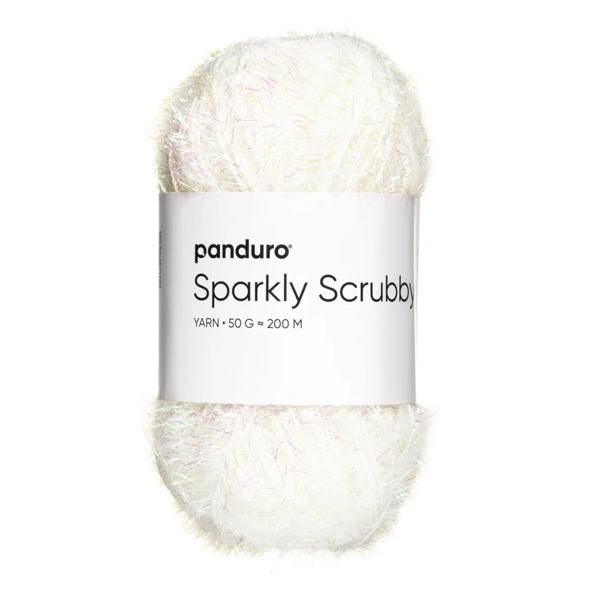 Garn Sparkly Scrubby 50 g hvitt iriserende og fargeskiftende