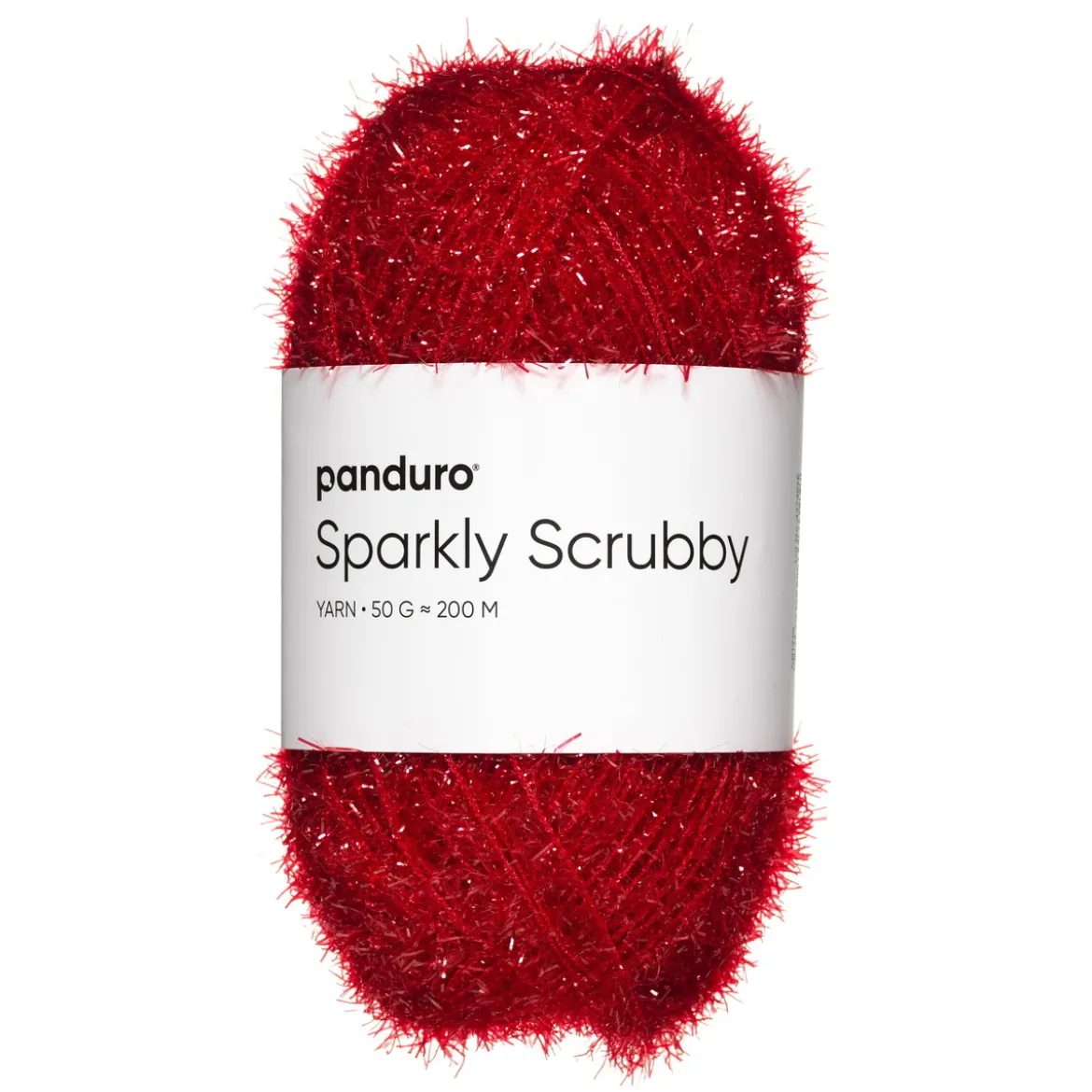 Garn Sparkly Scrubby 50 g rød
