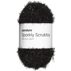Garn Sparkly Scrubby 50 g svart