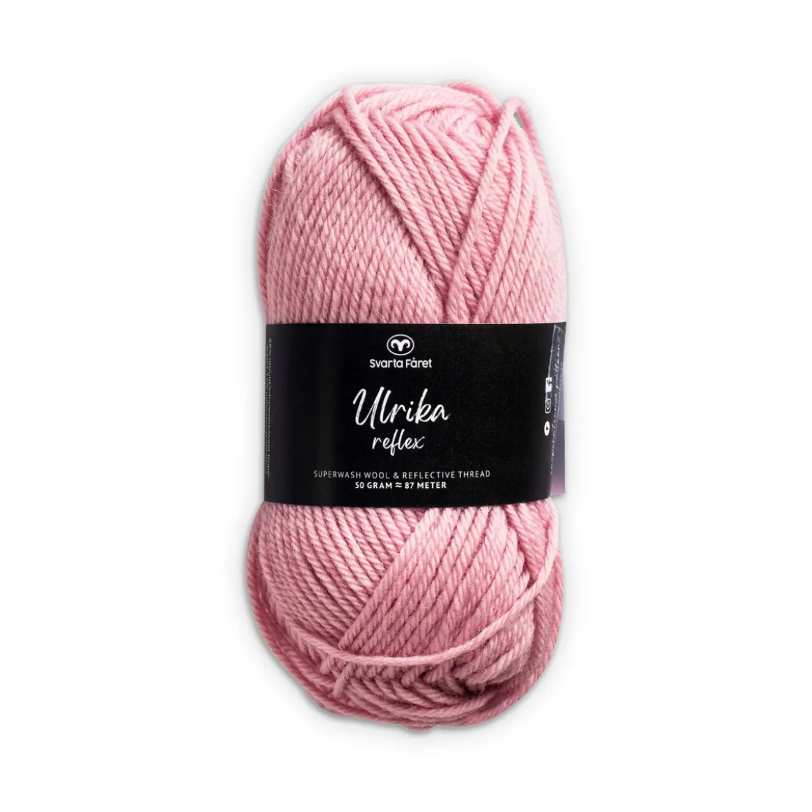 Garn Svarta Fåret Ulrika Reflex 50 g rosa – 048 Powder pink