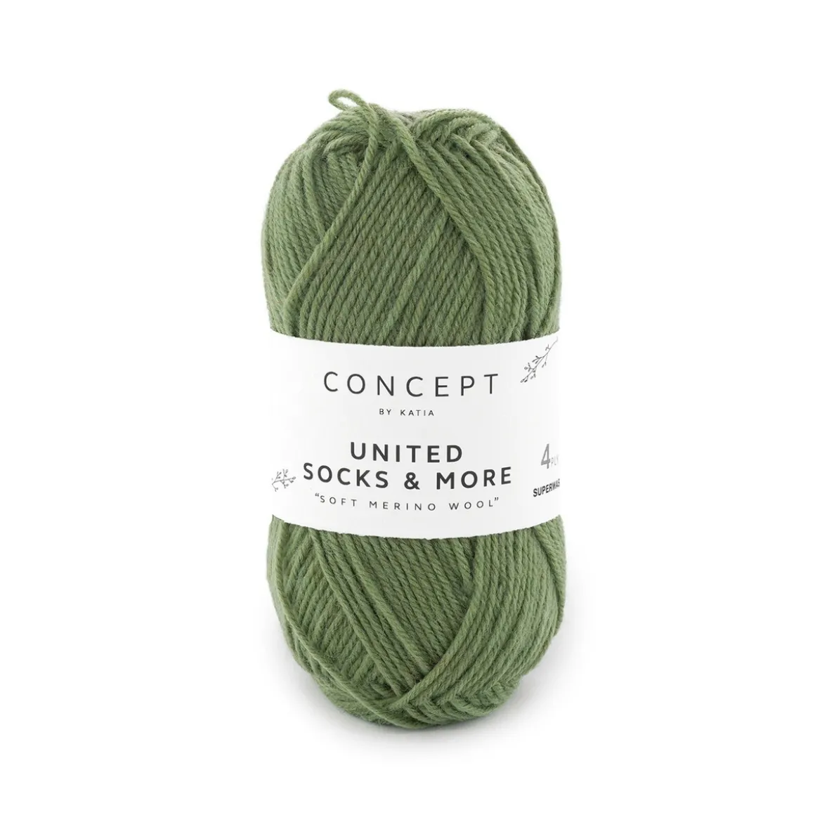 Garn United Socks 25 g mosegrønn