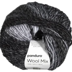 Garn Wool Mix 100 g grå svart
