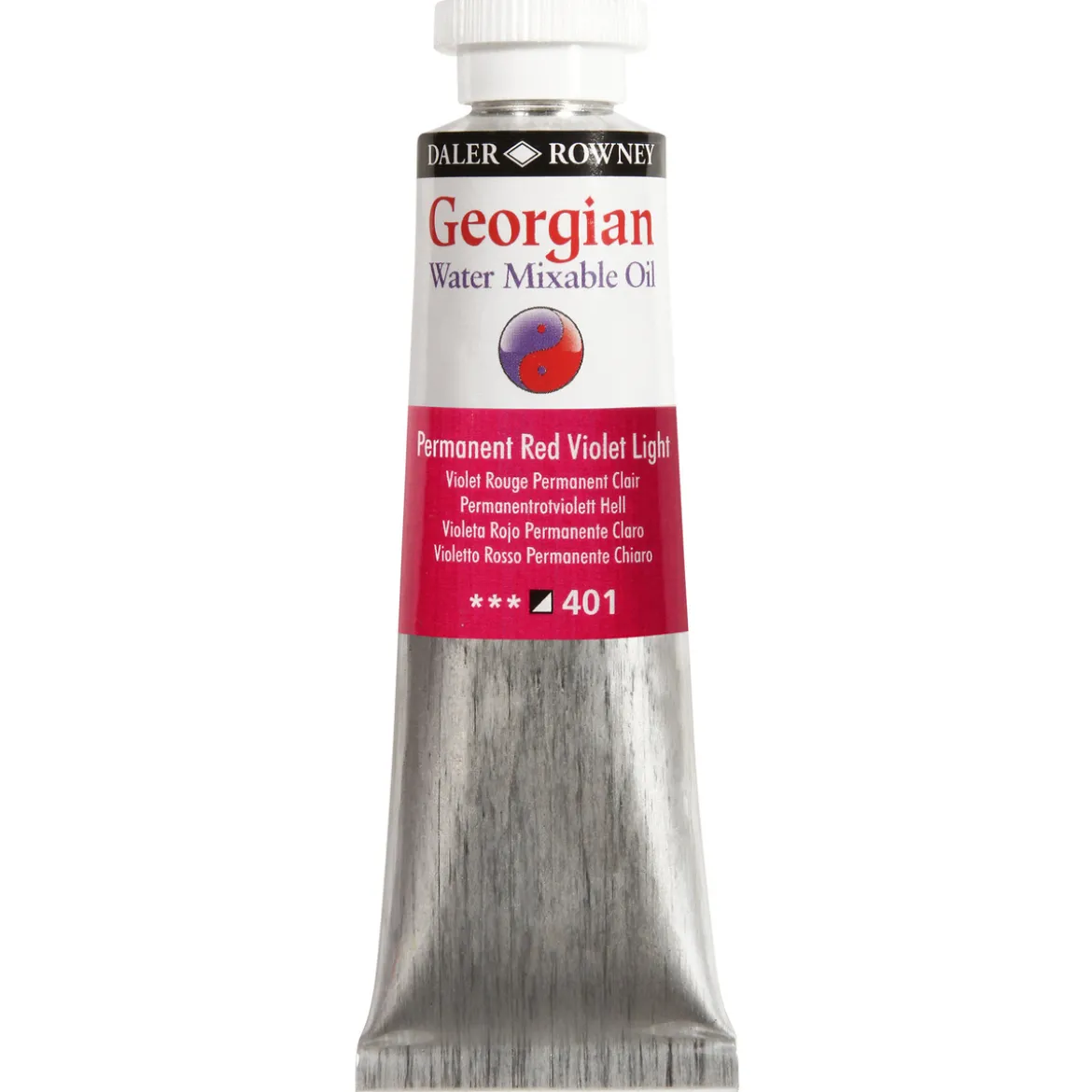 Georgian Water Mixable Oil Colour, vannløselig oljemaling 37 ml Permanent Red Violet Light 401