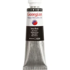 Georgian Water Mixable Oil Colour, vannløselig oljemaling 37 ml Ivory Black 034.