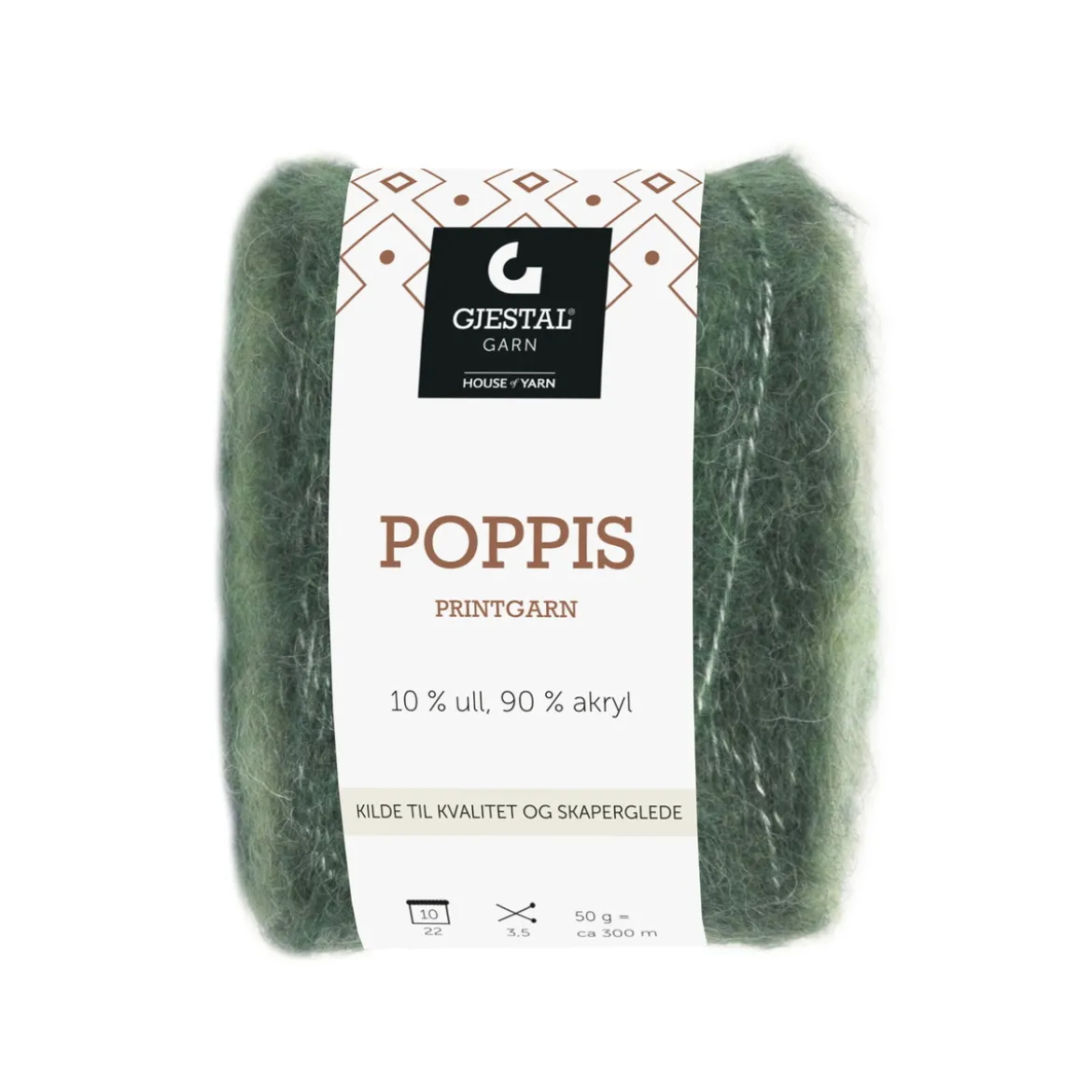 Gjestal Garn Poppis printgarn 50 g grønn – gradert garn