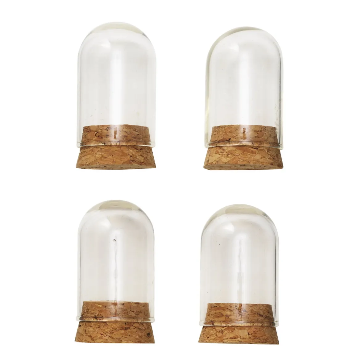 Glassflasker med kork 4 stk. Ø2,5 cm, 4,3 cm høye