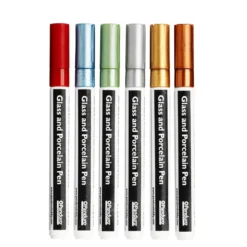 Glass- og porselenspenner metall 6-pk.