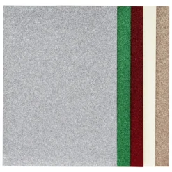 Glitterark i nydelige julefarger til julehobby, 10 ark i A4-format, 190 g/m²