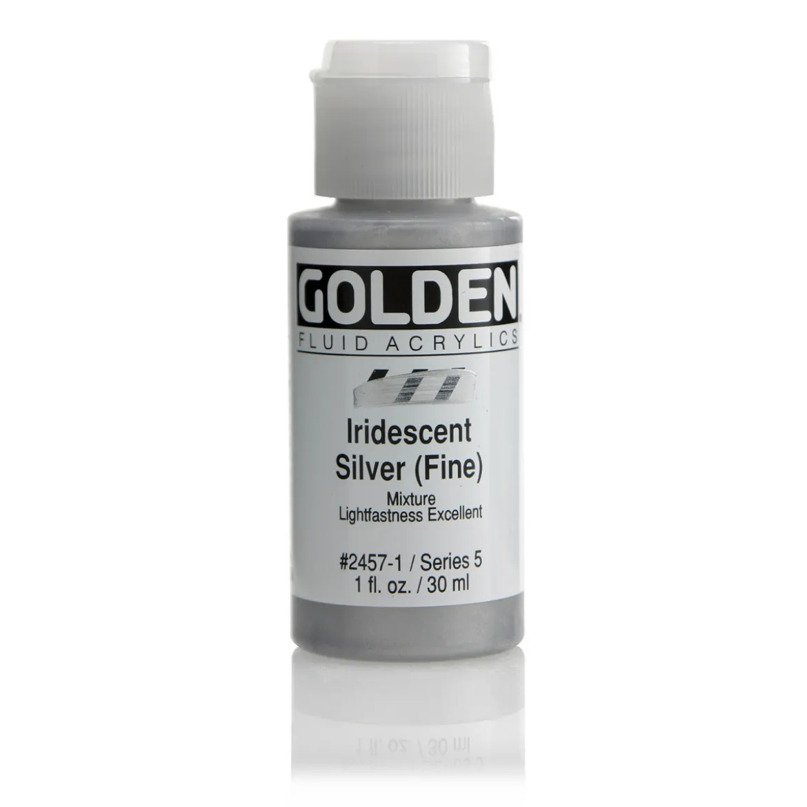 Golden Fluid Acrylics 30 ml - 2457 Iridescent Silver F.