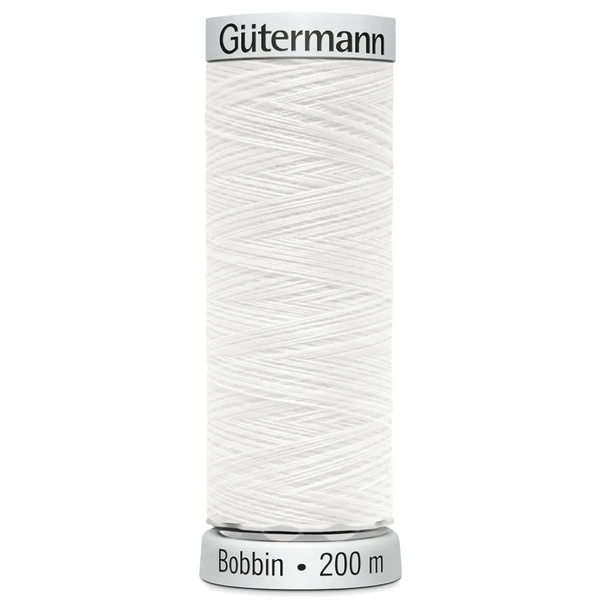 Gütermann bobbintråd, maskinbroderitråd 200 meter, hvit 1001
