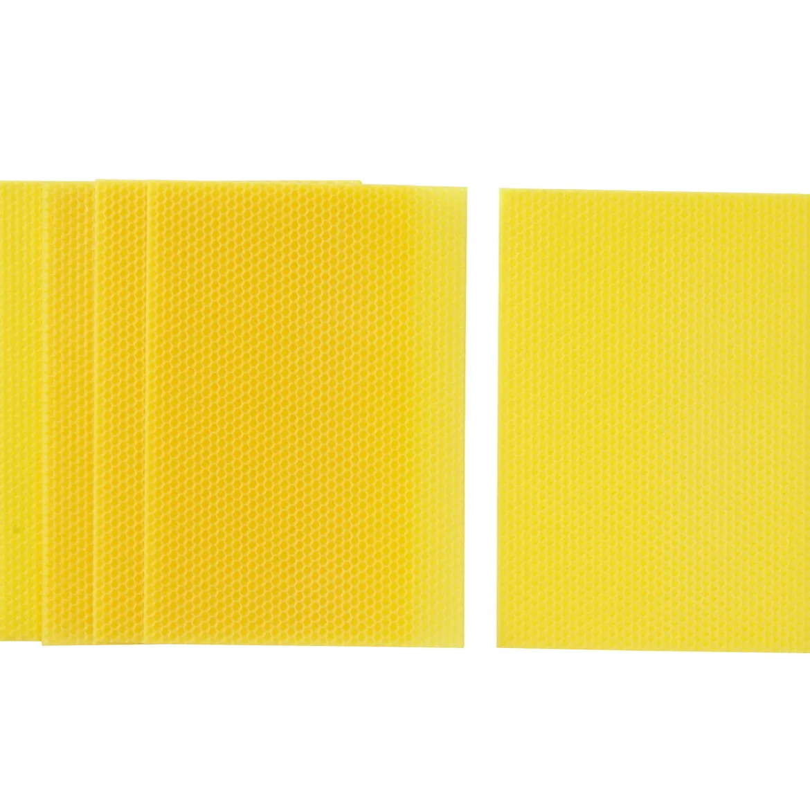 5 gule bivokskaker av 100 % bivoks – 19,5×34 cm