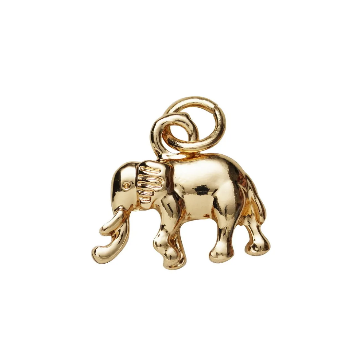 Gullfarget anheng / charm elefant×12,3x12,5 mm