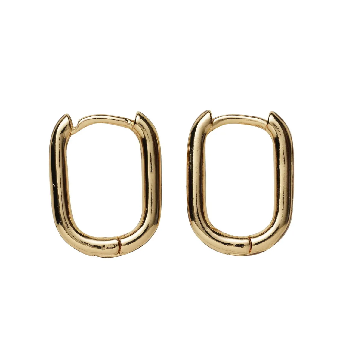 Gullfarget ørepynt oval, 11×15 mm, 1 par
