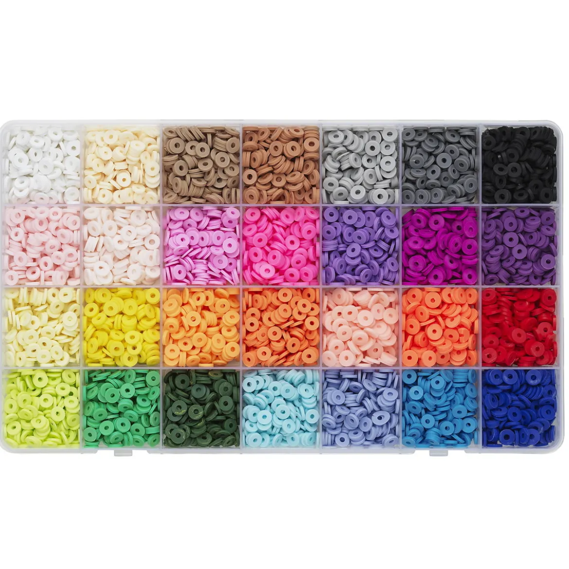 Heishi beads megamiks – 5600 (Ø6 mm) heishi-perler i 28 ulike farger