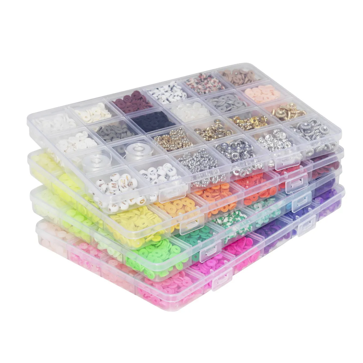 Heishi Big Box – en mengde Heishi-perler og smykketråd i praktiske perlebokser